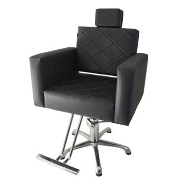 Imagem de Cadeira Evidence Fixa Hidráulica Para Salão estofado Preto 3D - Moveis