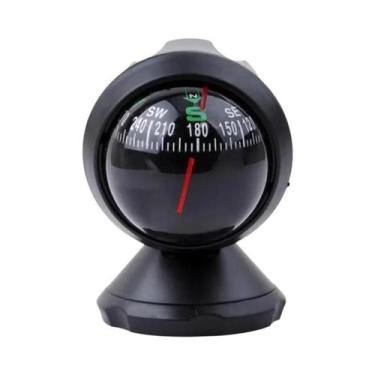 Imagem de Mini Bússola para Carro - Decoração Interna Compacta, Preto