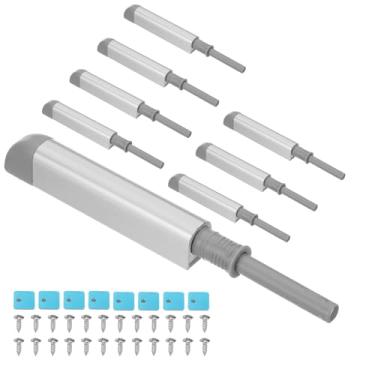 Imagem de PATIKIL Travas magnéticas de empurrar, 8 peças, trava de porta de empurrar para abrir, ferragens de armário, fecho, fecho, fecho, gaveta, cozinha, guarda-roupa, travas de porta, prata