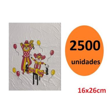 Imagem de Kit 2500 Sacos De Plástico Palhaço Dia Das Crianças 16X26 - Lynx