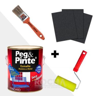 Imagem de Tinta Esmalte Madeira Metal Peg Pinte 900ml + Lixa + Rolo - Eucatex, G