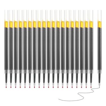 Imagem de PATIKIL Recargas de caneta de gel 0,5 mm ponta fina de agulha, pacote com 20 canetas de tinta gel preta de secagem rápida, refil de substituição para caneta retrátil de clique, suprimentos para sala