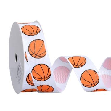 Imagem de YAMA Fita de basquete de 10 metros, fita esportiva de gorgorão para artesanato, laços de cabelo, embrulho de presente, decoração de festa de equipe (7/20.3 cm)