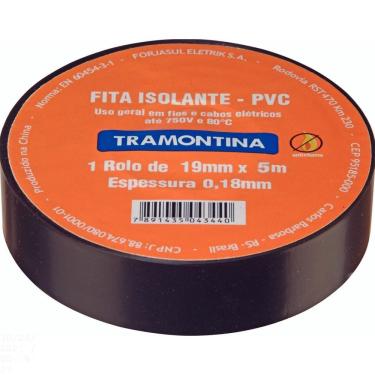 Imagem de Fita Isolante 0,18x19 Mm Tramontina Preta 5 M Tramontina