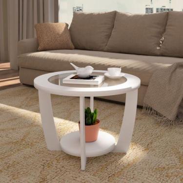 Imagem de Mesa de Centro com Tampo em Vidro - Curve - ARTELY, Branco