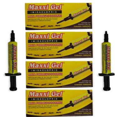 Imagem de Kit 4 Gel Limeza Casa Elimina Formiga 10g Bisnaga Marca Maxxi Uso Domé