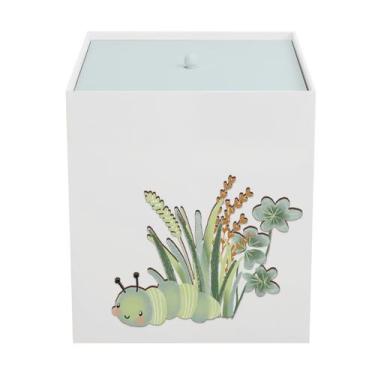 Imagem de Lixeira Kit Higiene MDF com Tampa Quarto Bebê Patinhos - Neném na Nuve