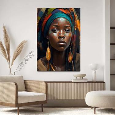 Imagem de Quadro Decorativo Para Sala Quarto Hall 90x60 Leão Face Olhos Azuis