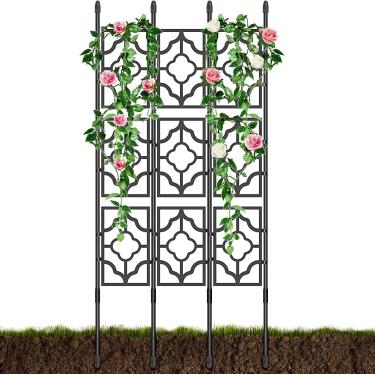 Imagem de Kalolary 3 Conjuntos De Treliças Jardim Para Plantas Trepadeiras, Tela Plástico 5 Pés, Cultivo Pepino, Suporte Videira, Vasos Plantas, Frutas E Vegetais Em Ambientes Externos Internos