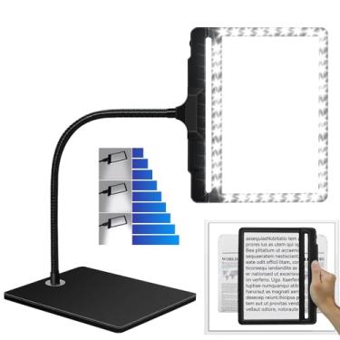 Imagem de HQGZQL Lupa Grande 5X Com 42 Luzes Led E Suporte, Luminária De Mesa Flexível Tipo Pescoço Ganso, 2 Em 1 Brilho Ajustável Página Removível Para Leitura, Artesanato, Pintura, Costura Trabalho Perto