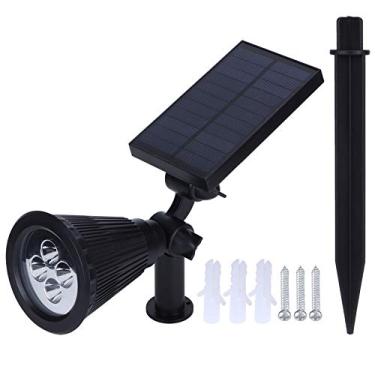 Imagem de Lâmpada de Paisagem Solar Fafeicy Com 4 Lascas de LED, IP65 à Prova D'água Luz do Jardim Ao Ar Livre, 12h Auto -LIGAD