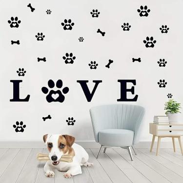 Imagem de Adesivo De Parede Frase Love E Patinhas