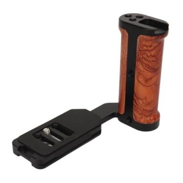 Imagem de Suporte L Com Alça de Câmera de Madeira Universal Com Sapata Fria para Monitor de Microfone de Luz LED, Gravação de Vídeo Estável Vertical Horizontal Compatível Com Câmeras DSLR