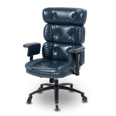 Imagem de Cadeira Escritório Ergonômica Azul – Encosto Curvado com Suporte Lombar – Altura Ajustável, Inclinação e Rodízios Reforçados – Design Moderno – Montagem Fácil – Yamasoro