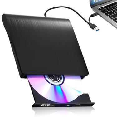 Imagem de Bai Yue Fu Bao Unidade de DVD externa USB 3.0 tipo-C leitor de gravador de CD/DVD, unidade de CD externa portátil para laptop/desktop, unidade de DVD USB compatível com Windows, MacBook, Linux, CD/DVD