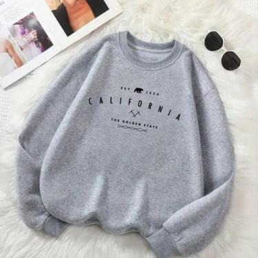 Imagem de Blusa de Frio Unissex GOLA CARECA Estamp California Golden State Inver