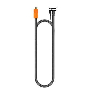 Imagem de LOLSSA Compressor de ar portátil para inflador de pneu 19,68 polegadas tubo de extensão de inflador de pneu para TJ09 Pro Max, inflação rápida, tubo de gás rosqueado 8V1 (preto)