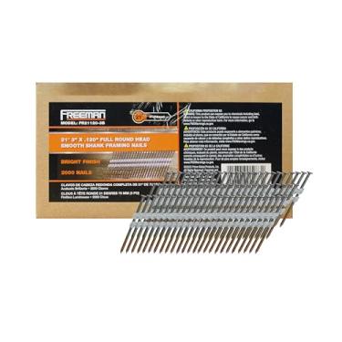 Imagem de Freeman FR21120-3B Pregos de moldura de cabeça redonda completa de 21 graus (0,12 x 3") com acabamento Brite com acabamento liso e haste redonda completa (2000 unidades)