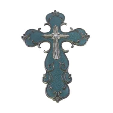 Imagem de XLWLLNJ Estátua de escultura de cruz crucifixo decoração de parede para sala de estar jardim quarto, 20.5 Cm X 29.5 Cm