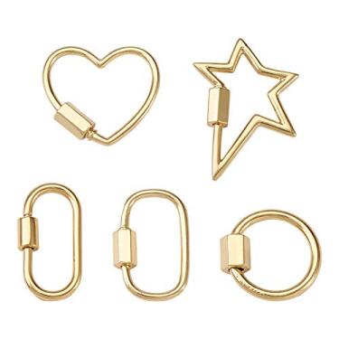 Imagem de FASHEWELRY Peças De Fechos Mosquetão Com Parafusos Mistos, Trava Banhados A Ouro 18K, Fivela Fecho Gancho Para Colar, Pulseira, Mini Pingentes, Chaveiros, Decoração Bolsa