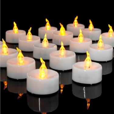 Imagem de Kit 6 Vela Eletrônica Decorativa Led Amarela + Baterias