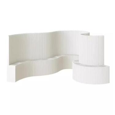 Imagem de Biombos e Divisórias Divisória De Papel Dobrável Com Tela De Privacidade E Prateleiras, Divisória De Parede Retrátil Flexível De 2 A 8 M, Separadora De Ambientes De 1,5 A 2,4 M De Altura Para Home Off