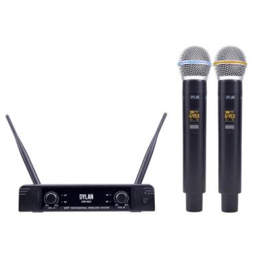 Imagem de Microfone dylan profissional sem fio dw602 max duplo