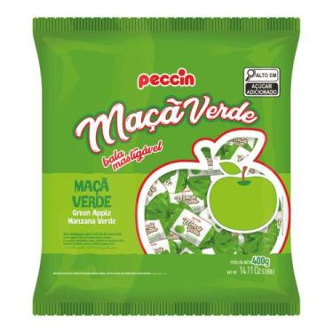 Imagem de Bala mastigável Maça Verde Peccin Pacote 400gr