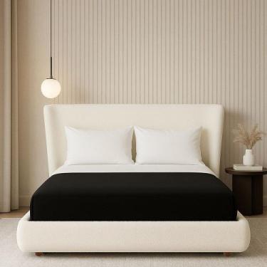 Imagem de Cama Japonesa com Cabeceira Corea Seo King Bouclé Off White - Sallar H