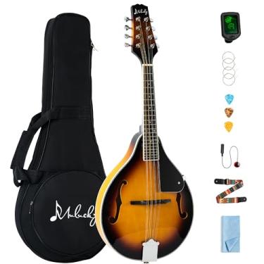 Imagem de Mulucky Um instrumento de bandolim de estilo, bandolim acústico de 8 cordas com kit para iniciantes, estojo, afinador, corda, palhetas - Sunburst