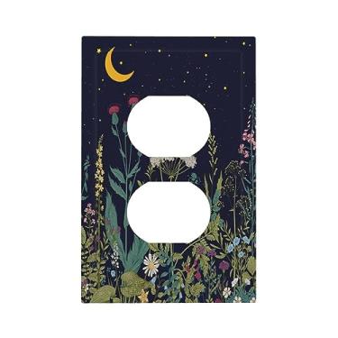 Imagem de Spshian Boho Flores Silvestres Ervas Floral 1 Gancho Placa De Saída Decorativa Parede Duplex Única Planta Botânica Tomada Elétrica Interruptor Luz Tampa Arte Para Decoração Casa E Sala Estar