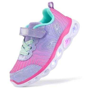 Imagem de SINOSKY Tênis infantil infantil com iluminação LED, Vinho, 9 Toddler