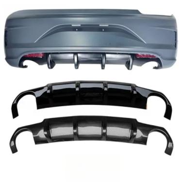 Imagem de Para Golf MK6 GTI 2008-2013 para-choque traseiro de carro divisor de lábio difusor corpo kit protetor protetor de para-choque tunning (preto brilhante sem luzes)