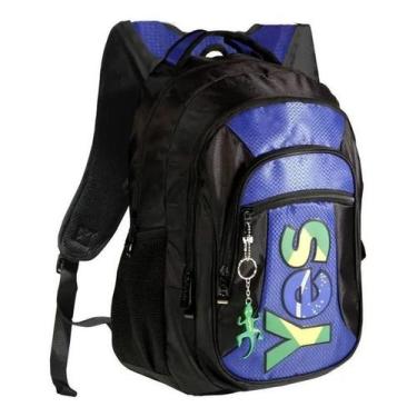 Imagem de MOCHILA YES PRETA E AZUL BRASIL MC1416 Azul, M, Azul