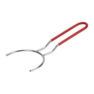 Imagem de YWJLQH Suporte para pratos e tigelas anti-escaldantes, pinça para pratos, utensílio de cozinha, garfo ergonômico de aço inoxidável para tigelas e micro-ondas, S
