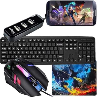 Imagem de Kit Mobilador Gamer com Teclado ABNT2, Mouse LED, Mouse Pad Speed e Hub USB 4 Portas (Tipo C) – Forte Sul