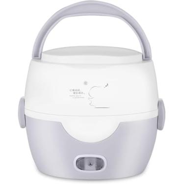 Imagem de Aquecedor De Lancheira Elétrica Aquecedor De Alimentos Portátil Bento 2 Camadas De Vaporizador, Aquecedor De Aquecimento Removível De 250 W, Com Tigela, Prato, Copo Medidor, Aquecedor De Al