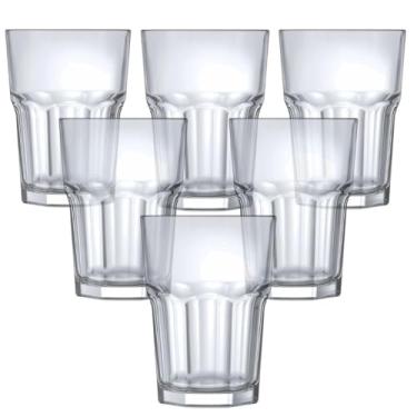 Imagem de Conjunto com 6 Copos de Vidro Grosso Canelado Long Drink 400 ml – Resistentes e Elegantes para Drinks, Sucos e Água