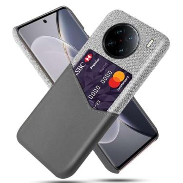 Imagem de Capa para VIVO X90 Pro PLUS,Anti-deslizamento,Proteção contra quedas de 360°,Resistência à impressão digital,Tela e caso de couro PU com 1 slot de cartão atrás-Gray