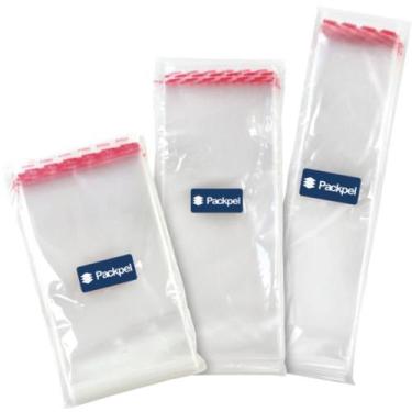 Imagem de Saco Adesivado Transparente 08X15CM com ABA de 3CM Pacote com 50 - Pac