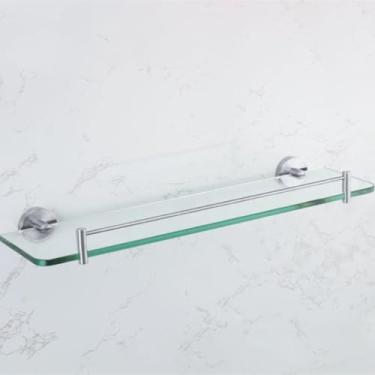 Imagem de Acessórios para banheiro, cromado, polido, porta-escova de vaso sanitário, toalheiro, saboneteira, prateleira de vidro, gancho, suporte para papel higiênico (prateleira para toalhas)