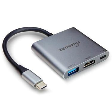 Imagem de Adaptador HDMI para USB C 4K@60HZ, adaptador tipo C para hdmi com PD de 100W e USBA 3.2, adaptador de hub USBC digital av multiportas compatível com iPhone 16/15/iPad/Galaxy/Tablets/Switch/Steam para