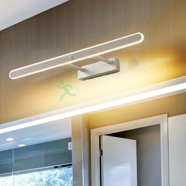 Imagem de GZZBMY Iluminação de parede LED espelho de banheiro com sensor de movimento arandelas de parede acrílicas modernas retráteis internas com interruptor para guarda-roupa quarto sala de estar maquiagem