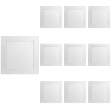 Imagem de 10 Painel de Led Save Energy Quadrado de Embutir 25W Bivolt Branco 3000K Luz Amarela