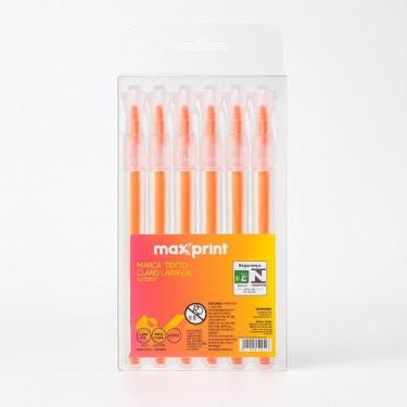 Imagem de Kit 12 Canetas Marca Texto Maxprint Clear Laranja Neon - Max Print