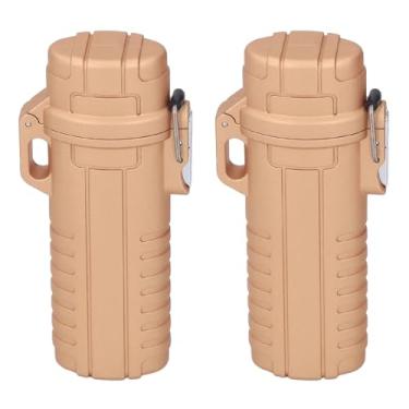 Imagem de Cosiki 2PCS Plastic Storage Tube,Water Proof Sealed Portable Container Keys Rings Earrings Case,with Airtight Lid and Rubber Sealing Rings, Made From Sturdy Plastic Material, Compact (Ouro)