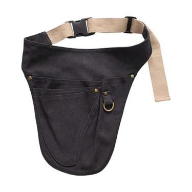 Imagem de Fenteer Cinto de ferramentas Bolsa de ferramentas portátil resistente ao desgaste Bolsa de multifuncional de cintura para eletricista Agricultor Carpinteiro, Preto
