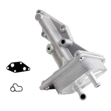 Imagem de Conjunto de refrigerador de óleo do motor de alumínio atualizado FUXINTUM compatível com Nissan Altima 2007-2013 2007-2012 Sentra, L4 2,5L, substitui # 21300-JA06A, 21300-JA05A