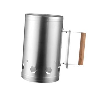 Imagem de Generic Balde de carvão para acendedor de chaminé para churrasco, fácil de transportar, cesto para acendedor de chaminé para quintal, acampamento, jardim,