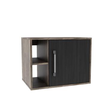 Imagem de Gabinete Soft 600 Perffect Acetinado Carvalho Dark C-preto ônix